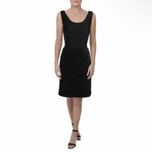 NIC+ZOE Black Sleeveless Sequin Skirt Dress Women 8 Cocktail Party Knee Length